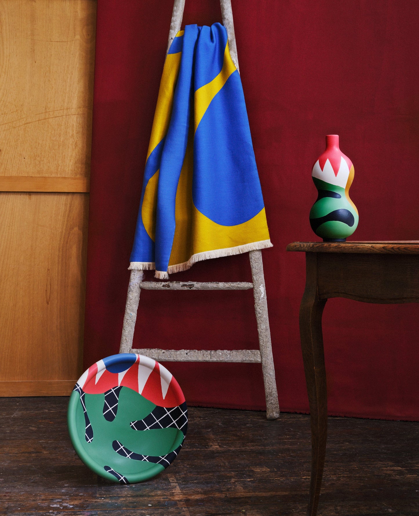 Plaid Variation, bleu/ocre