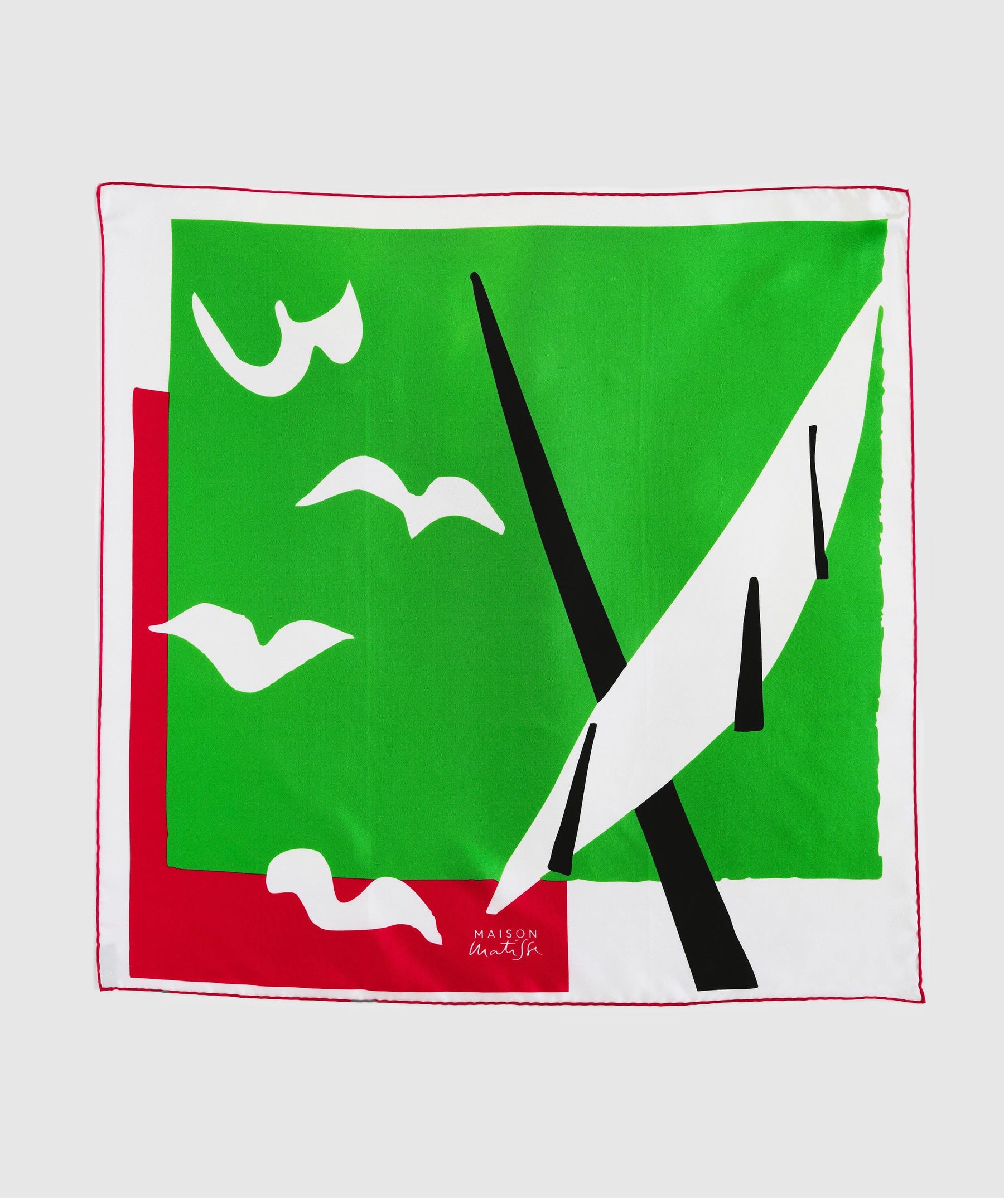 Carré de soie L'Eté, roulotté à la main