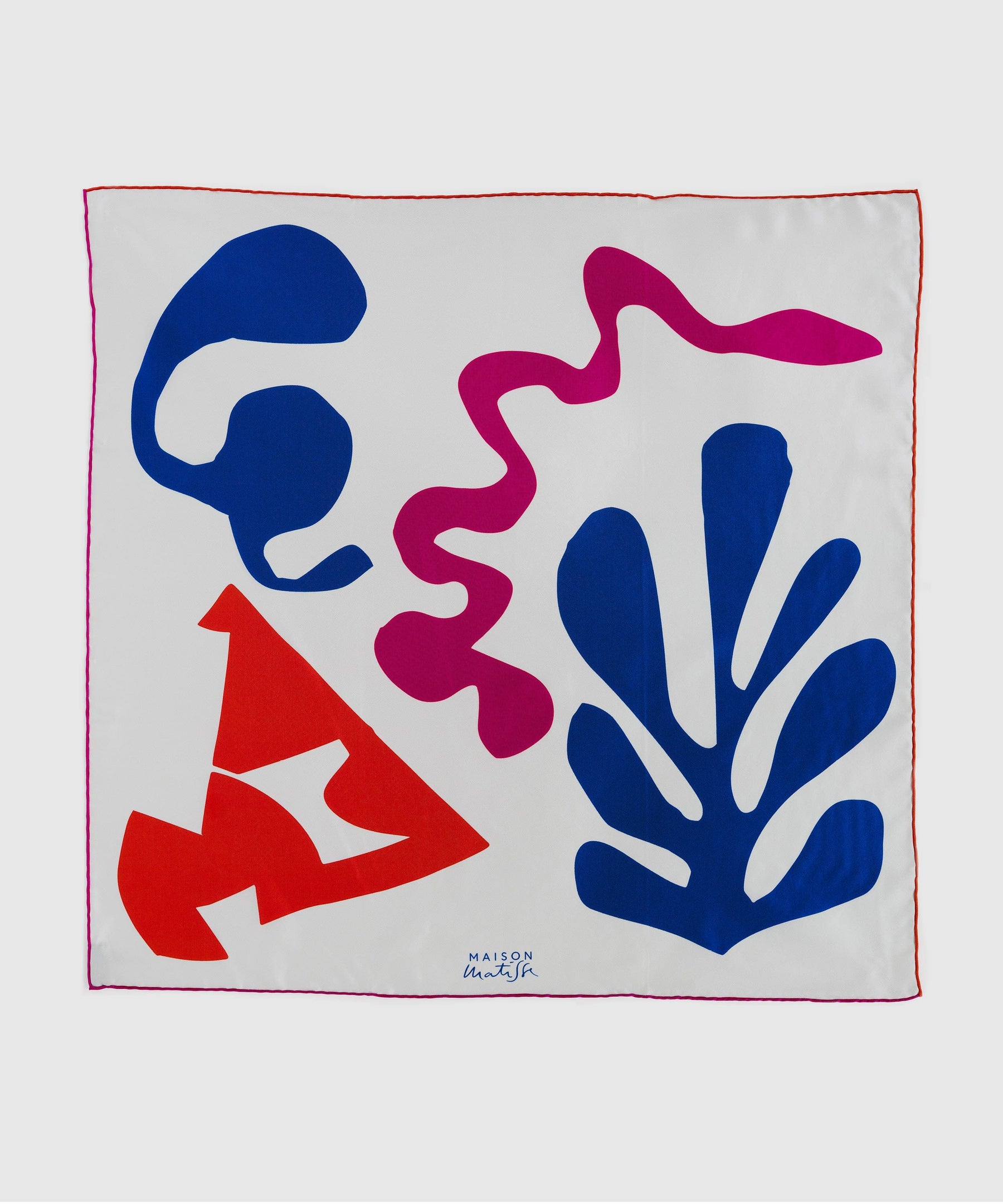 Carré de soie L'Hiver, roulotté à la main