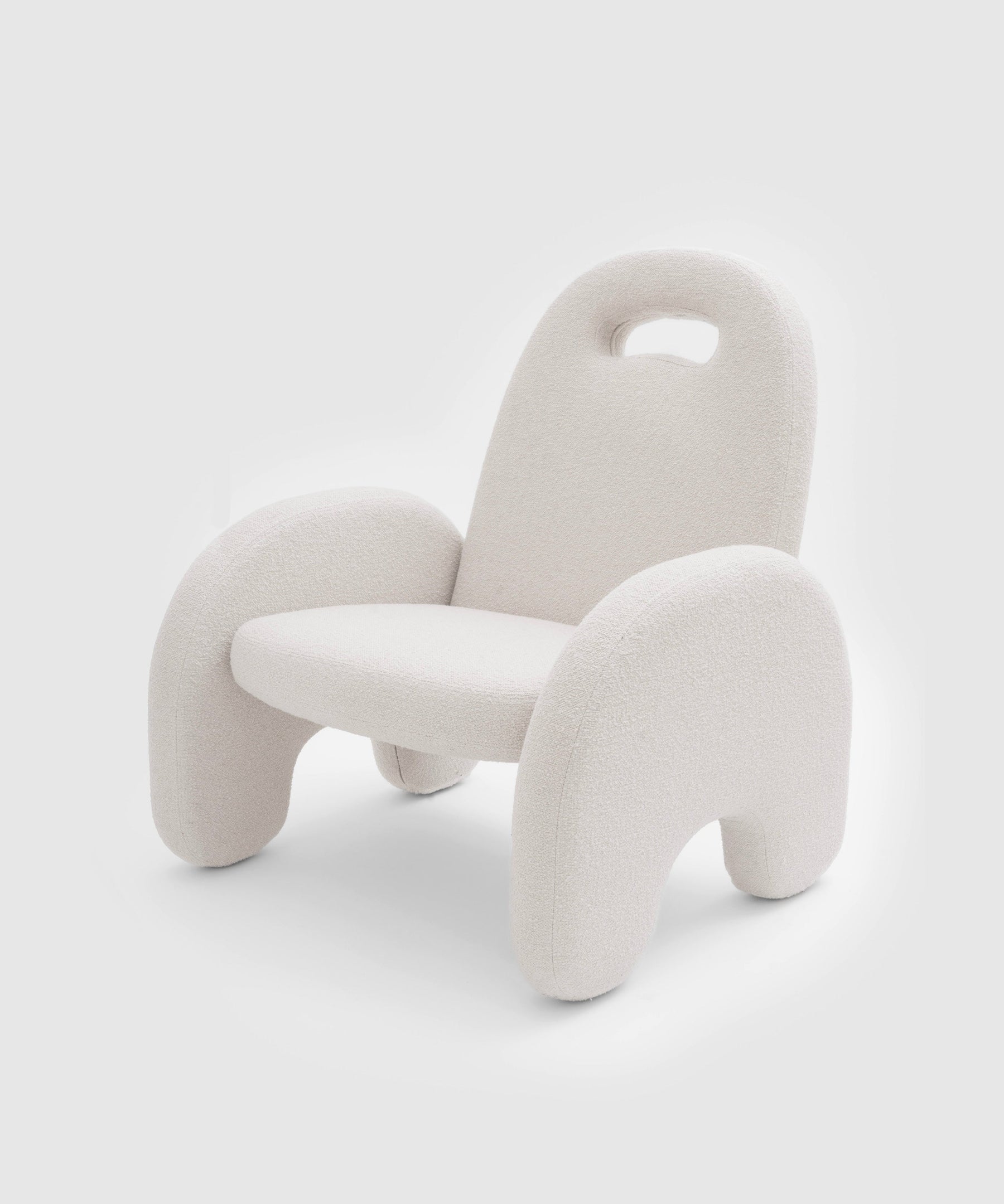 Fauteuil Potiron - bouclette blanc