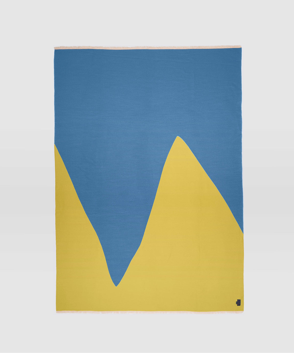 Plaid Contrepoint, bleu/ocre