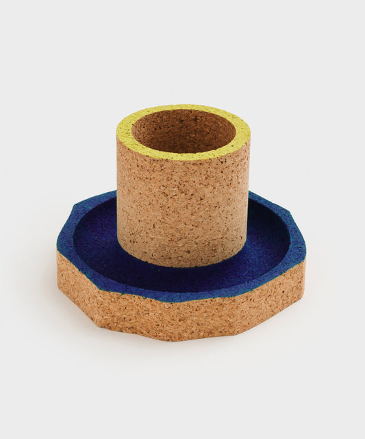 Pot à crayons Levant, bleu et jaune