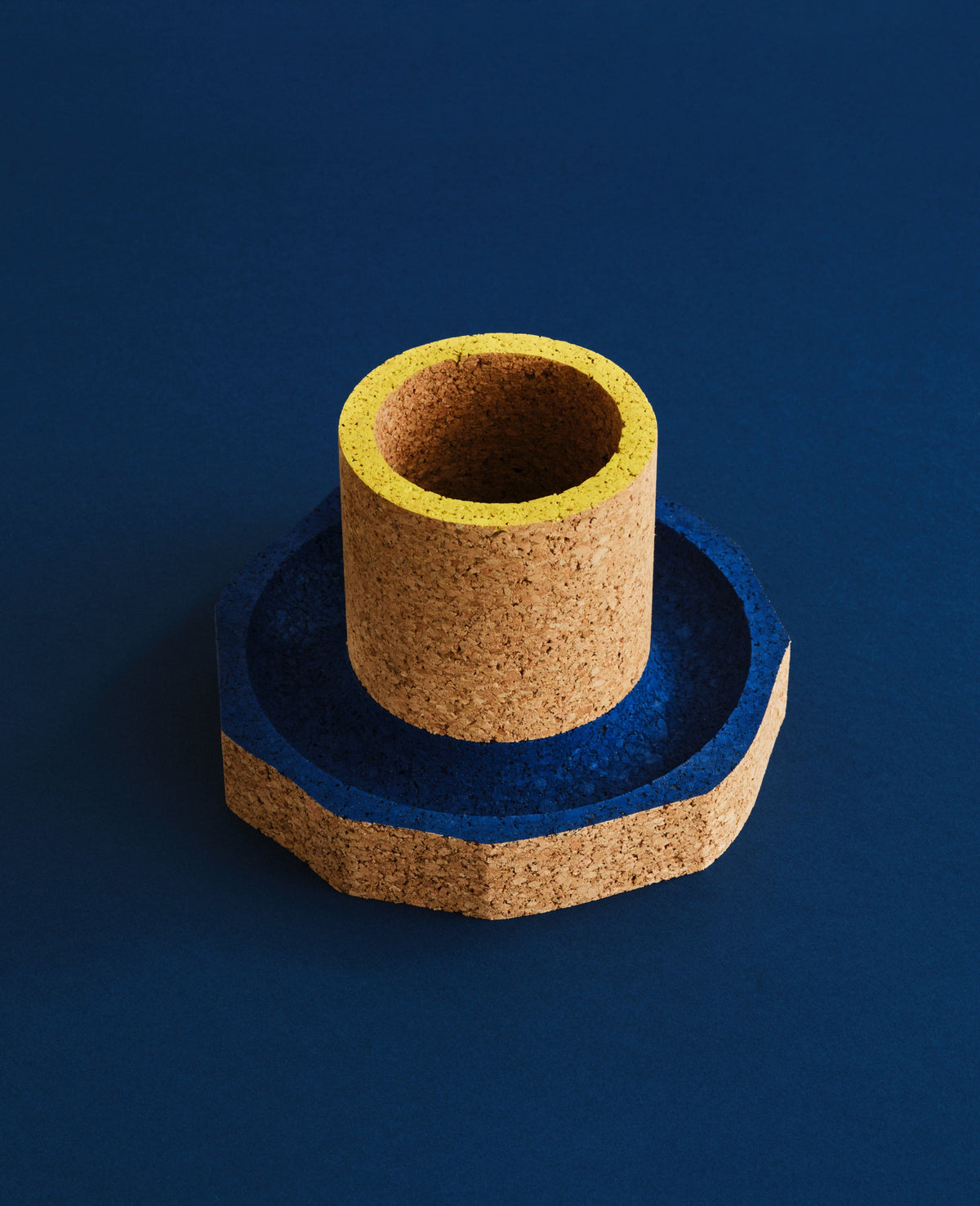 Pot à crayons Levant, bleu et jaune