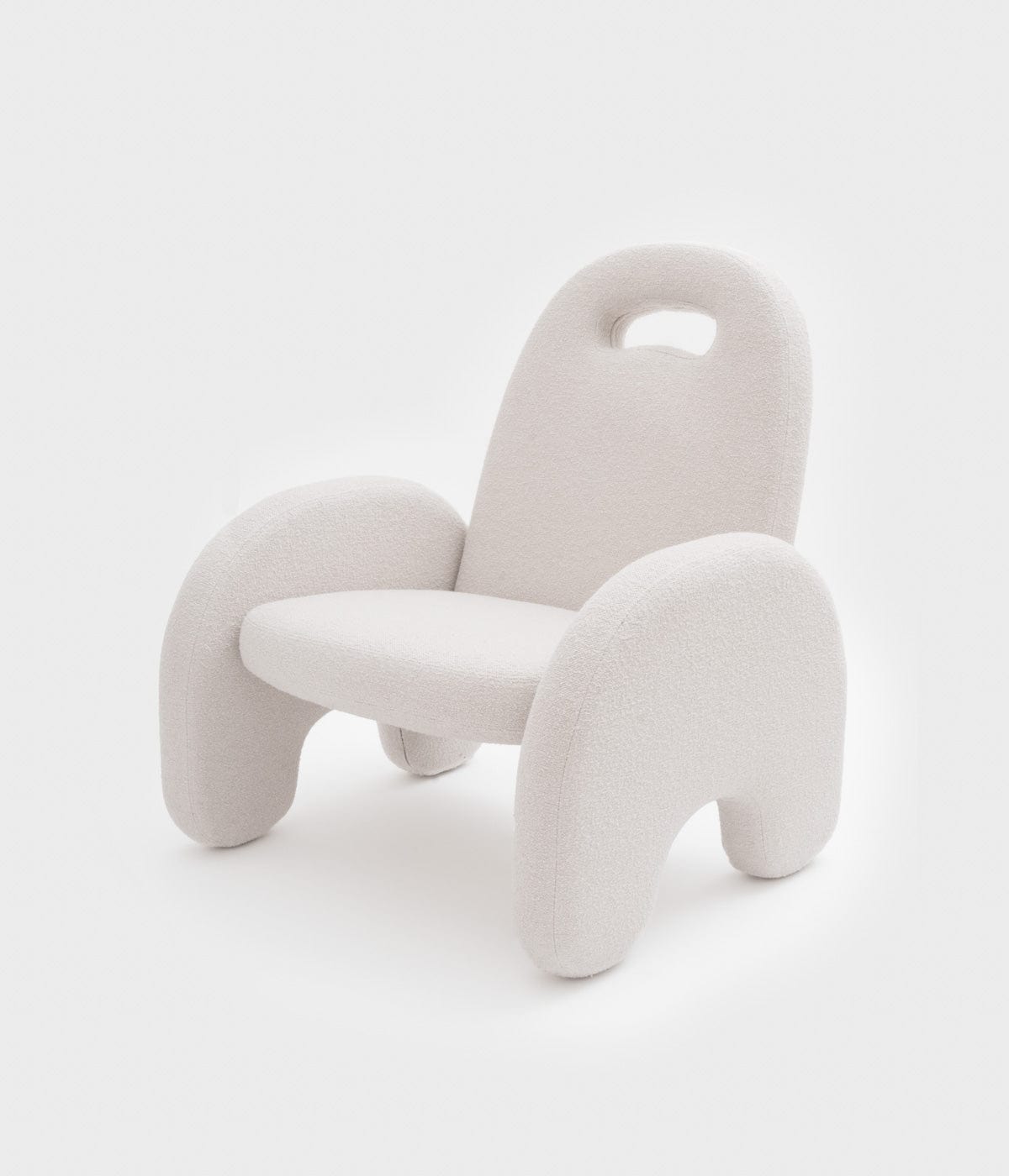 Fauteuil Potiron - bouclette blanc