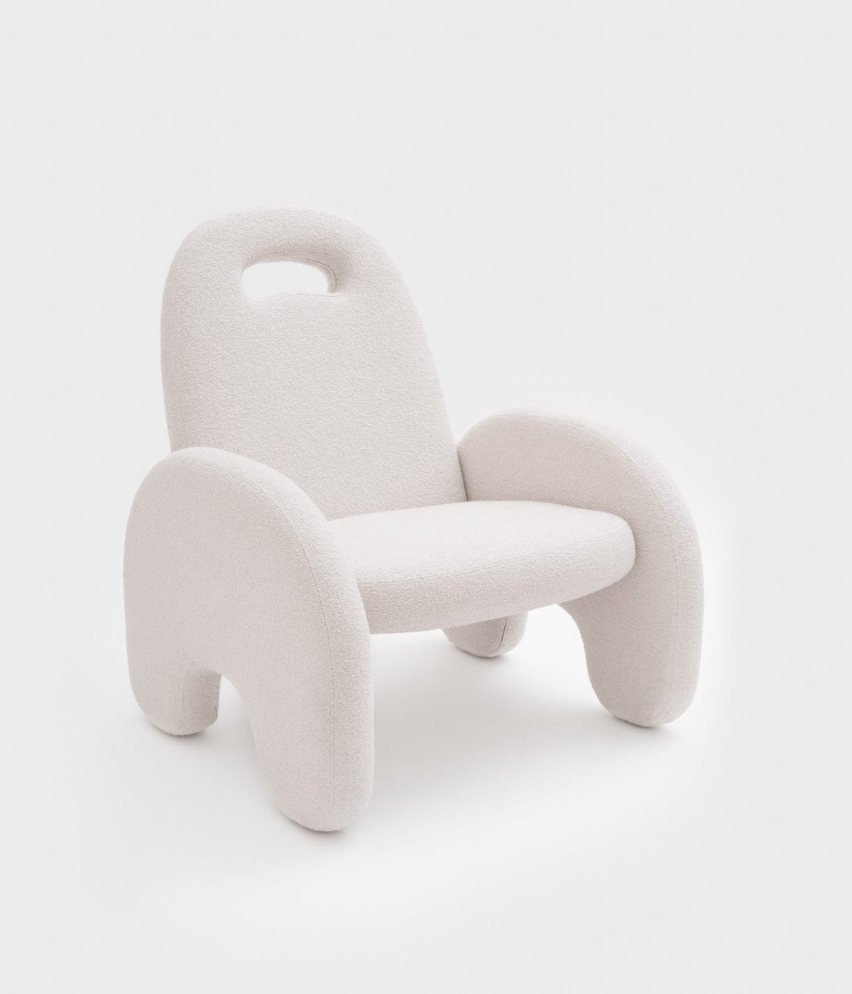 Fauteuil Potiron - bouclette blanc